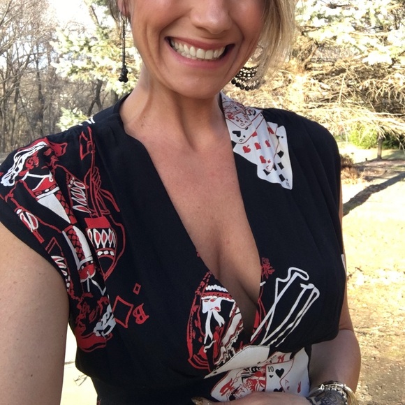 Trashy Diva Queen of Hearts crepe-de-chine maxi dress Size 4 - Picture 6 of 12